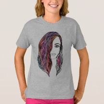 かわいい女性のTシャツと写真