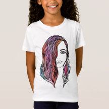 かわいい女性のTシャツと写真
