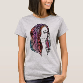 かわいい女性のTシャツと写真 Tシャツ