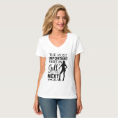 かわいい女性ゴルフ単語アートスポーツ Tシャツ (正面フル)