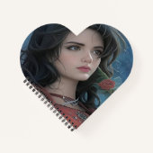 かわいい女性スパイラル手帳 ノートブック (正面)