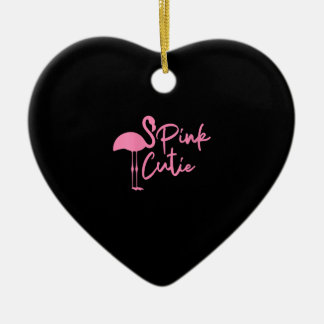 かわいい女性ピンクのフラミンゴ |かわいいピンク | Flamingo セラミックオーナメント