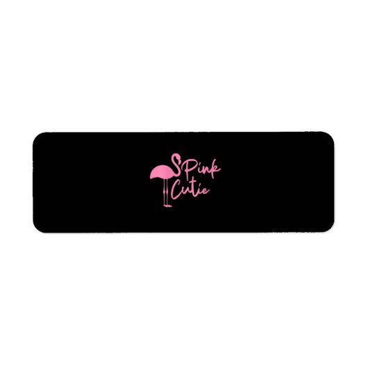 かわいい女性ピンクのフラミンゴ |かわいいピンク | Flamingo ラベル (正面)