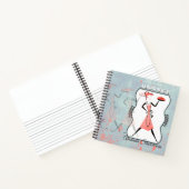 かわいい女性ベーキングパイパーソナライズされたクックブックレシピ ノートブック (内部)