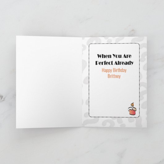 かわいい女性マンガスイーツことわざモダン誕生日 カード (内部)