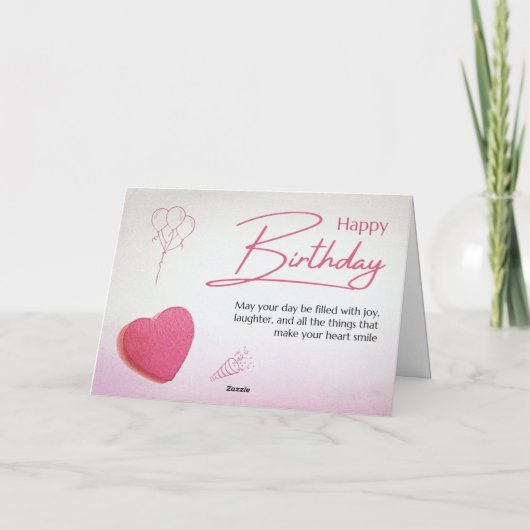 かわいい女性向けの赤いユーモアのある誕生日カード 招待状 (裏面)