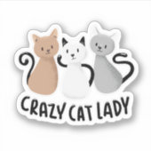 かわいい女性猫の言い回しデザイン シール (正面)