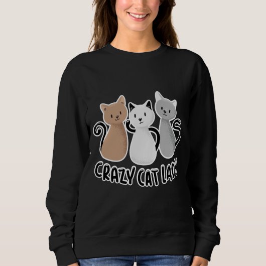 かわいい女性猫の言い回しデザイン スウェットシャツ (正面)
