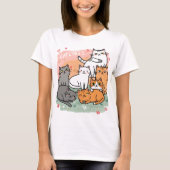 かわいい女性用の猫シャツ Tシャツ (正面)