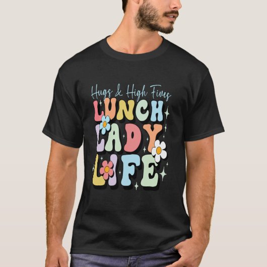 かわいい女性給食のおばちゃんTシャツ 学校の給食室 l Tシャツ (正面)