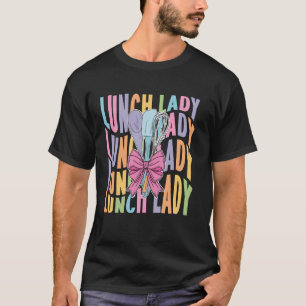 かわいい女性給食のおばちゃんTシャツ 学校の給食室 l Tシャツ