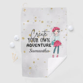 かわいい女性 |独自の作成 |カスタマイズ |グレー ゴルフタオル (インサイチュ)