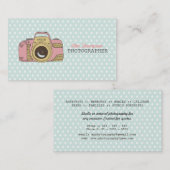 かわいい女性DSLRカメラの写真撮影の名刺 名刺 (正面/裏面)