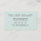 かわいい女性DSLRカメラの写真撮影の名刺 名刺 (裏面)