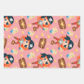 かわいい女航海のの子の海賊 ラッピングペーパーシート (正面)