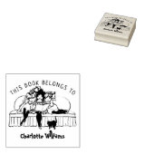 かわいい女読の子のヴィンテージ ラバースタンプ (押印)