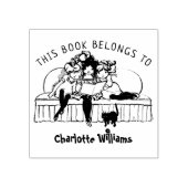 かわいい女読の子のヴィンテージ ラバースタンプ (インプリント)