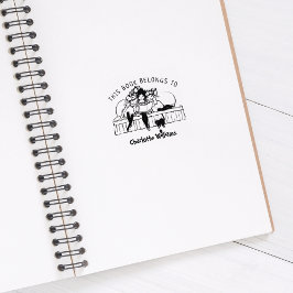 かわいい女読の子のヴィンテージ ラバースタンプ