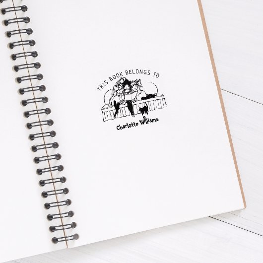 かわいい女読の子のヴィンテージ ラバースタンプ