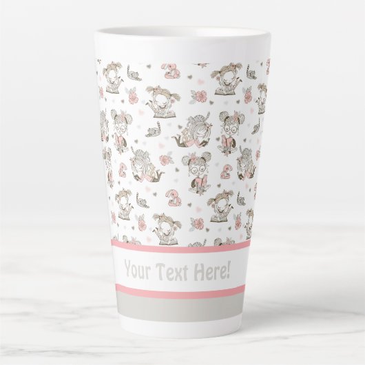 かわいい女読の子の本の贈り物アイディア カフェラテマグ (正面)