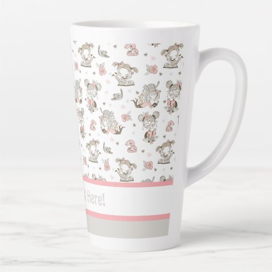 かわいい女読の子の本の贈り物アイディア カフェラテマグ (右)