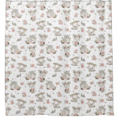 かわいい女読の子の本の贈り物アイディア シャワーカーテン (正面)