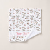 かわいい女読の子の本の贈り物アイディア バスタオルセット (ウォッシュタオル)