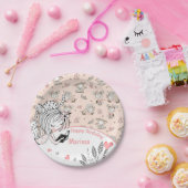 かわいい女読の子の本の贈り物アイディア ペーパープレート (パーティー)