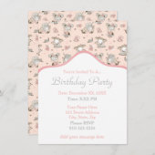 かわいい女読の子の本の贈り物アイディア 招待状 (正面/裏面)