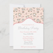 かわいい女読の子の本の贈り物アイディア 招待状 (正面)