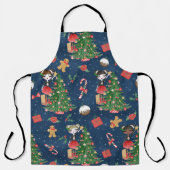 かわいい女飾の子のクリスマスツリー エプロン (正面)