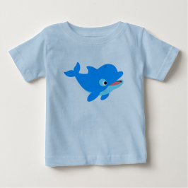 かわいい好奇なカートゥーンドルフィンベイビーTシャツ ベビーTシャツ