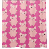 かわいい好奇心まん豚のシャワーカーテン シャワーカーテン (正面)