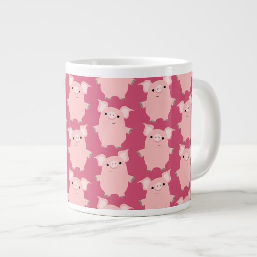 かわいい好奇心マンガピグジャンボマグカップ ジャンボコーヒーマグカップ (正面右)