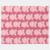 かわいい好奇心マンガ豚のフリースブランケット フリースブランケット (正面(横))