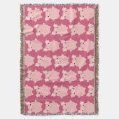 かわいい好奇心マンガ豚のブランケット スローブランケット (正面縦)