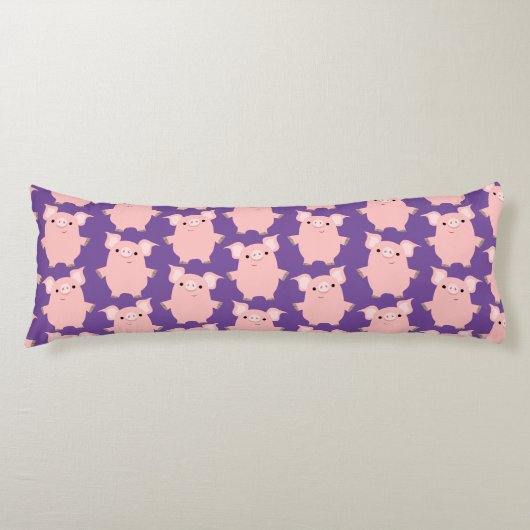 かわいい好奇心マンガ豚の抱き枕 ボディピロー (正面)