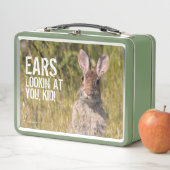 かわいい好奇心旺盛なアメリカ东部の綿ウサギ メタルランチボックス (インサイチュ)