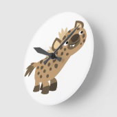 かわいい好奇心旺盛なハイエナの壁時計 ラウンド壁時計 (傾斜)