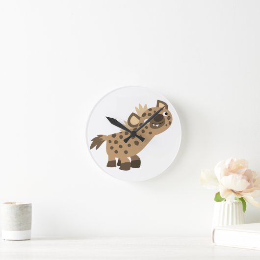 かわいい好奇心旺盛なハイエナの壁時計 ラウンド壁時計 (ホーム)