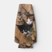 かわいい好奇心旺盛な子猫3匹 ボトルクーラー (正面)