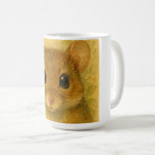 かわいい好奇心旺盛な小さなネズミ コーヒーマグカップ (正面右)