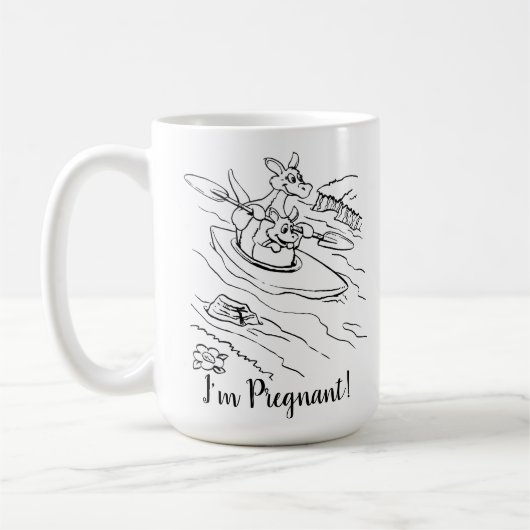 かわいい妊娠おもしろい告知のおじさん コーヒーマグカップ (左)