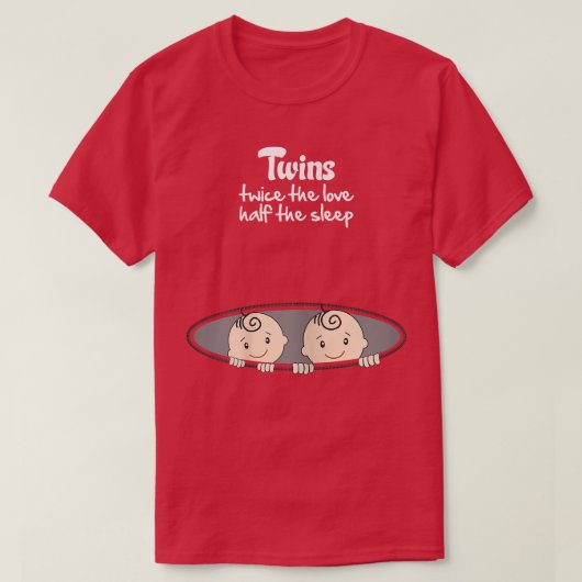 かわいい妊娠おもしろい発表する双子の女性 Tシャツ (デザイン正面)