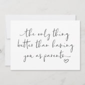 かわいい妊娠が親を明らかにする私たちが期待しているベビー カード (正面)