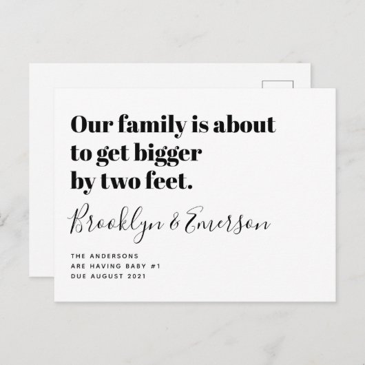 かわいい妊娠のお知らせ 案内ポストカード (正面/裏面)