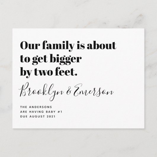 かわいい妊娠のお知らせ 案内ポストカード (正面)