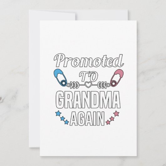 かわいい妊娠の発表:おばあちゃんに昇進 案内状 (正面)