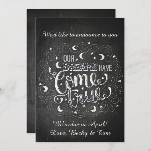 かわいい妊娠の発表 案内状 (正面/裏面)