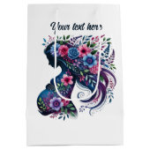 かわいい妊娠ママのカスタマイズ ミディアムペーパーバッグ (裏面)